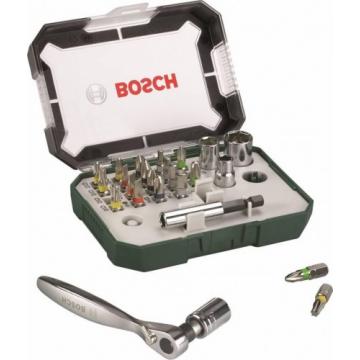 Набор сверл универсальный BOSCH Promobasket-27 бита с трещеткой + угловая отвертка [2607017392] фото 1