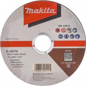 Отрезной круг по нержавеющей стали MAKITA 125х1,2х22,23 мм WA60T D-18770 [D-18770] фото 1