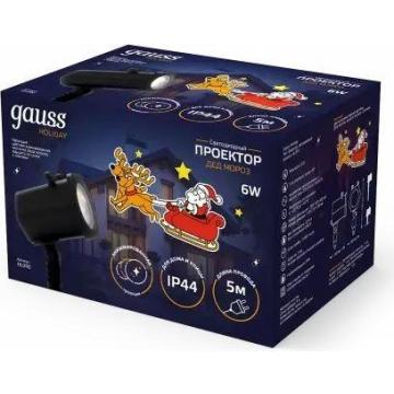 Проектор светодиодный GAUSS HL090 "дед мороз", анимированная картинка, ip44 фото 1