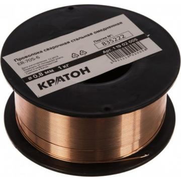 Проволока сварочная омедненная КРАТОН СВ-08Г2С, ЕR70S-6 1,0 мм, 1 кг [1 19 02 006] фото 1