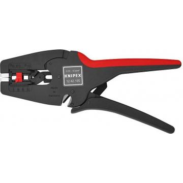 Съемник изоляции диэлектрический KNIPEX 1242195SB multistrip, 195 мм, рукоятки с зоной мягкого пласт [KN-1242195SB] фото 1