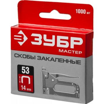 Скоба ЗУБР МАСТЕР 31625-14 14 мм тонкие тип 53, 1000 шт [31625-14] фото 1