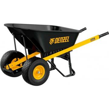 Тачка строительная Denzel 69000 усиленная, 140 л., 250 кг, двухколесная фото 1