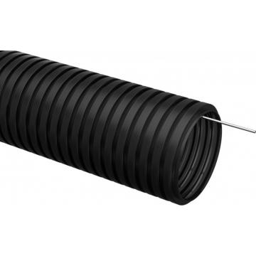 Труба гофрированная IEK CTG20-20-K02-025-1 ПНД d20мм с протяжкой черн. (уп. 25м) фото 1