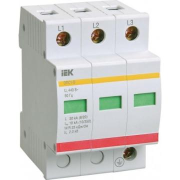 Устройство защиты перенапряжения IEK ОПС1-B 3P [MOP20-3-B] фото 1
