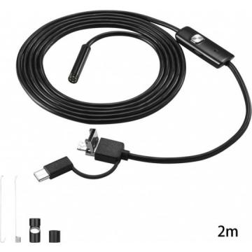 Видеоэндоскоп DEKO WEC-2 водонепроницаемый 2м (micro usb, usb, type-c) [065-0154] фото 1