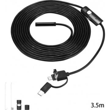 Видеоэндоскоп DEKO WEC-3.5 водонепроницаемый 3.5м (micro usb, usb, type-c) [065-0155] фото 1